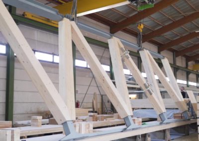 Wooden: Préassemblage des fermes-treillis